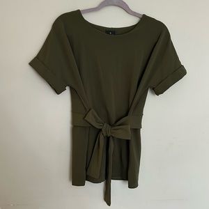 Worthington Women's Olive Green Belted Top Size Medium